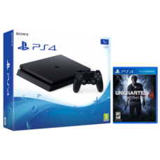 Sony Playstation 4 Slim 1Tb Black Игровая консоль + UNCHARTED 4: A THIEF'S END